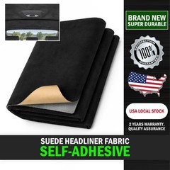 19.7″×80″ Black Suede Headliner w Adhwsive Backing For Car/Truck Roof Replace