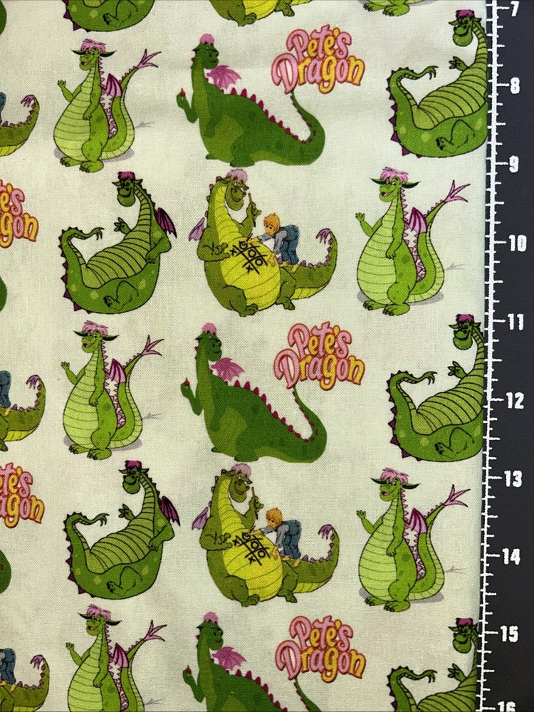 Disney Pete’s Dragon Elliot Custom Cotton Fabric FQ 18” By 28” New