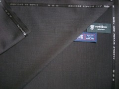 DORMEUIL 85% WOOL + 15% MOHAIR “LOW WEFT STRETCH” SUITING FABRIC IN Brown =3.4 m