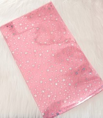 Watermelon Pink Holographic Sparkle Stars | Transparent PVC Vinyl Sheets DIY