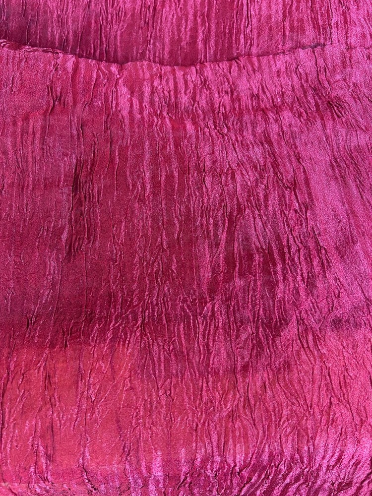 Hot pink burgundy color crushed silken like soft chiffon Fabric By the Yard 48″