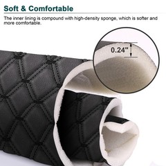 63″Quilted Vinyl Faux Leather Fabric w/Foam Car Upholstery Continuous Yard Black