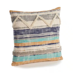 Davina Eclectic Multicolored Striped Hypoallergenic Polyester 18 In. X 18 In. In