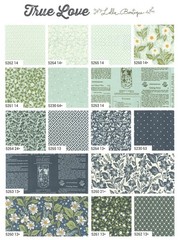 Moda TRUE LOVE Charm Pack, 100% Cotton 5-inch Precut Fabric Squares (42 pcs)