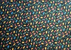 Vintage Fabric Traditions Cotton Sewing Fabric With Spools Of Thread 5 Yards