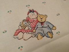 Fabric Vintage Bear Bunny Mouse Baby Nursery 45×74″ Princess Fabric Pattern #326