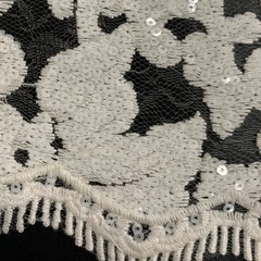 Liana OFF WHITE Embroidered Floral Sequins on Mesh Lace Fabric by the Yard – 10