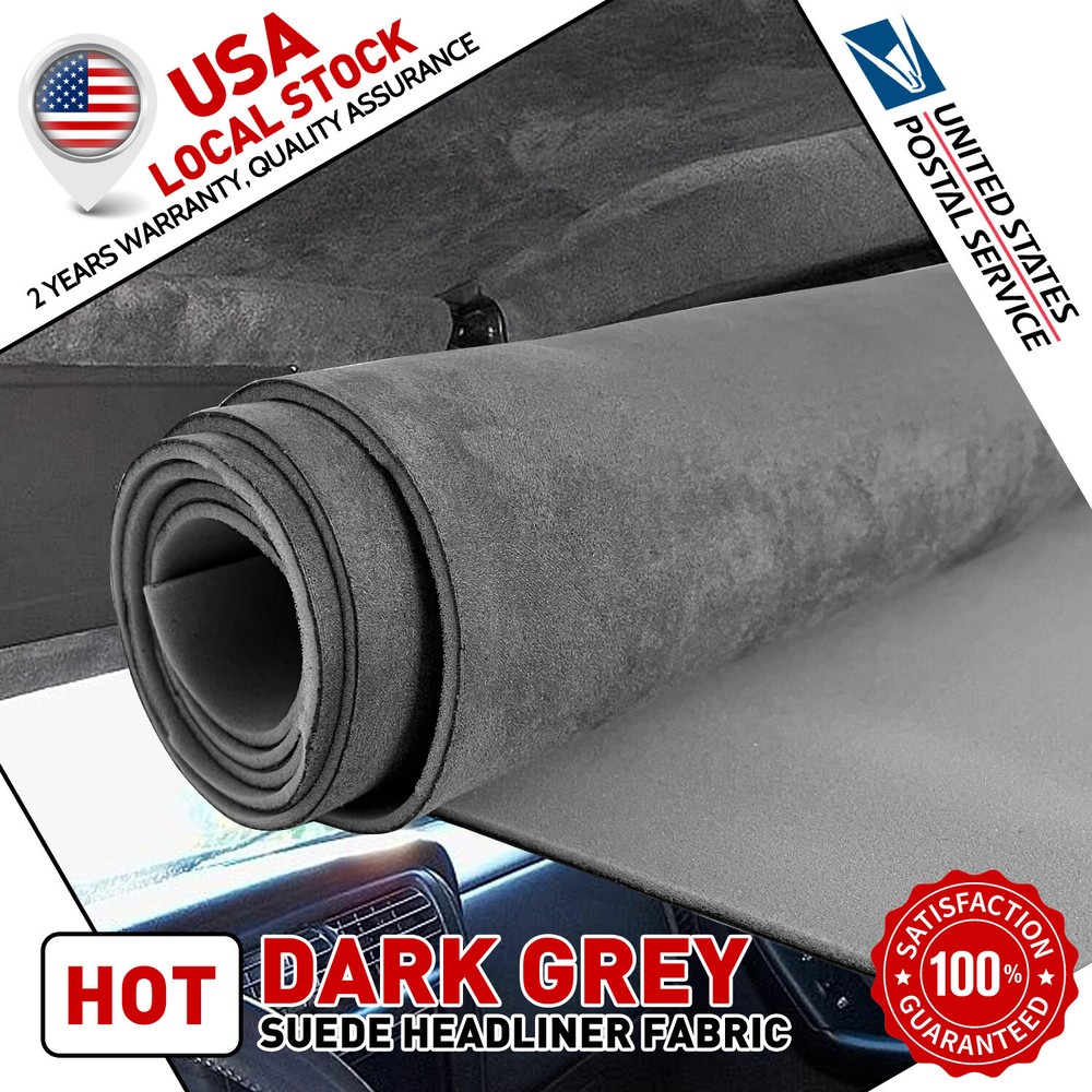 60″x60″Black Headliner Fabric Foam Backed Car Auto Roof Liner Replace 24sqft