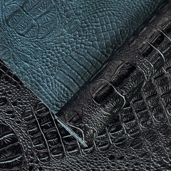 Crocodile Pattern Faux Leather Fabric 36″X54″ Marine Vinyl Soft Alligator Skin S
