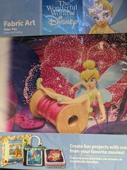 Wonderful World of Disney Fabric Art Peter Pan Tinker Bell Spool Button 8.5″