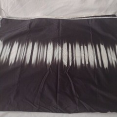 Black and White Abstract Border Print Stretch Sateen 2 yds Cotton Fabric