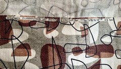 50s Barkcloth Fabric Yardage Geometric CoFab Co Pre-Shrunk Vat Print 47”x 22”