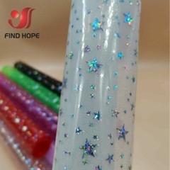 A4 Iridescent Hologram Transparent PVC Vinyl Star Fabric DIY Bows Earring Making