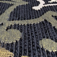 Fabric By The Yard Dark Navy Blue Baroque Ornate Medallions Damask Floral