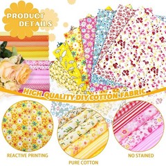 Prebound 1500 Pcs 4 x 4 Inches Cotton Fabric Squares Pre-Cut Quilt Squares Fl…