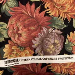 Cranston Print Works Fall Floral Vintage All Over Floral Black BG 2 yd x 45 w