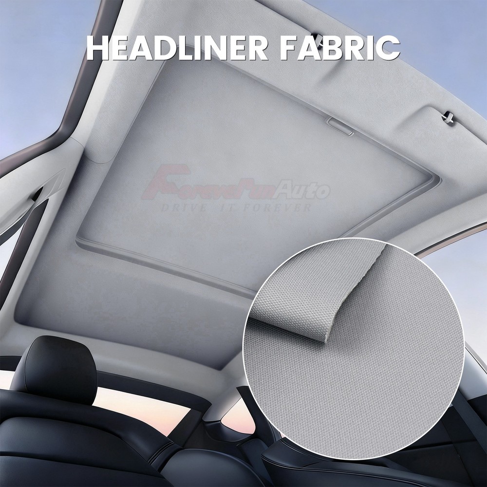 Gray Flat Knit Headliner Fabric Foam Backed for Car Roof Liner Repair 108″x60″