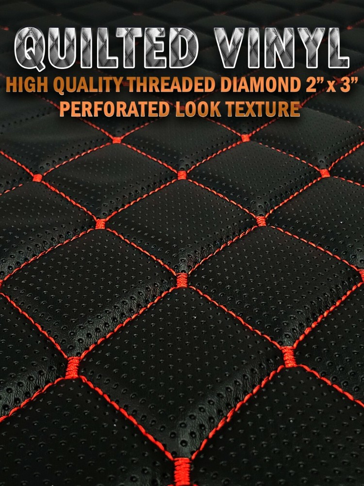Vinyl Perforated Look Texture HQ Quilted Diamond 2″ x 3″ With 3/8″ Foam Backing