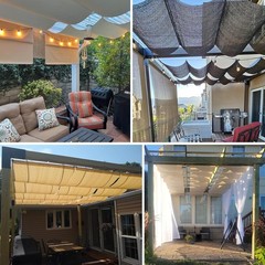 4’W x 16’L Waterproof Pergola Shade Cover Retractable Canopy Replacement,