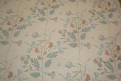 5.55 Yds Lewis Wood Fabric Floreat Sienna 100% Linen Upholstery Pillows 200″