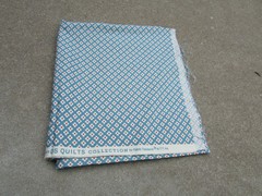 2013 DS Quilts Fabric Traditions Blue White Orange Floral Fabric 1/2 Yard