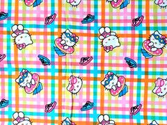 Hello Kitty Plaid Summer Quilt Fabric BTY 43″ wide Cotton Gingham