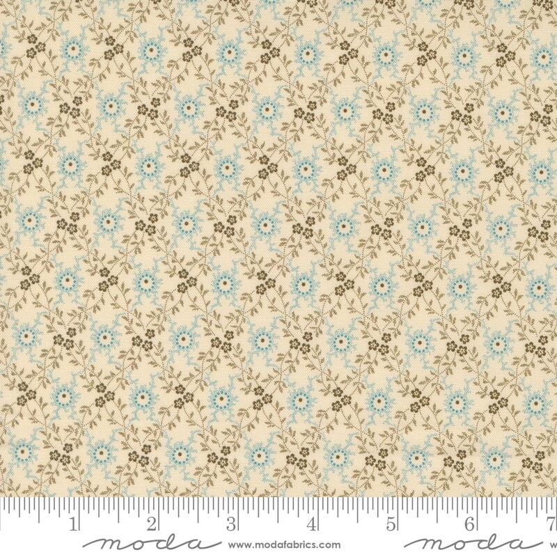 Lydias Lace London Grace Blenders Biscuit Aqua Betsy Chutchian for Moda 1/2 Yard
