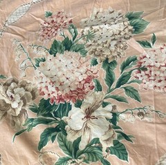 P/ Kaufman Fabric 3 Yards Peach Floral Tropical Cotton Scotchgard 54” Wide
