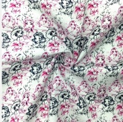 Princess Movie cartoon Princesses 100% Cotton fabric 20″x55″ 1114268 Half Meter