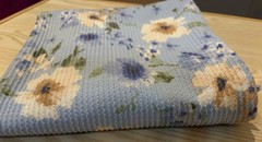 Blue Floral Double Knit Fabric | Polyester Rayon Spandex Blend | 60” Wide