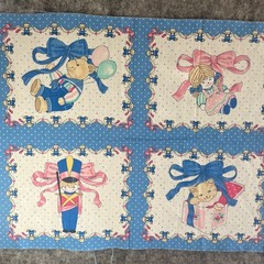 Vtg TOYS & BOWS Pastel BABY Quilt PANEL Fabric 17″ x 44″ Springs Industries