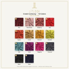 LITLOOK Creek Corduroy Fabric by the Yard — 14 Colors
