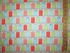 THREAD SPOOLS SEWING ITEMS BRIGHT COTTON FABRIC FQ