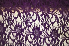 PURPLE LACE EMBROIDERED 3D FLORAL ULTRA SOFT FABRIC 55″ WIDE BY THE YARD
