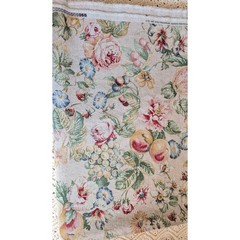 Vintage Floral Fruit Screen Printed Fabric Linen Look 152×55 Scotchgard ESD