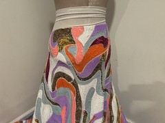 Multicolor Stretch Beaded Iridescent Sequins Embroidery Fabric 50” Width 1 Yard