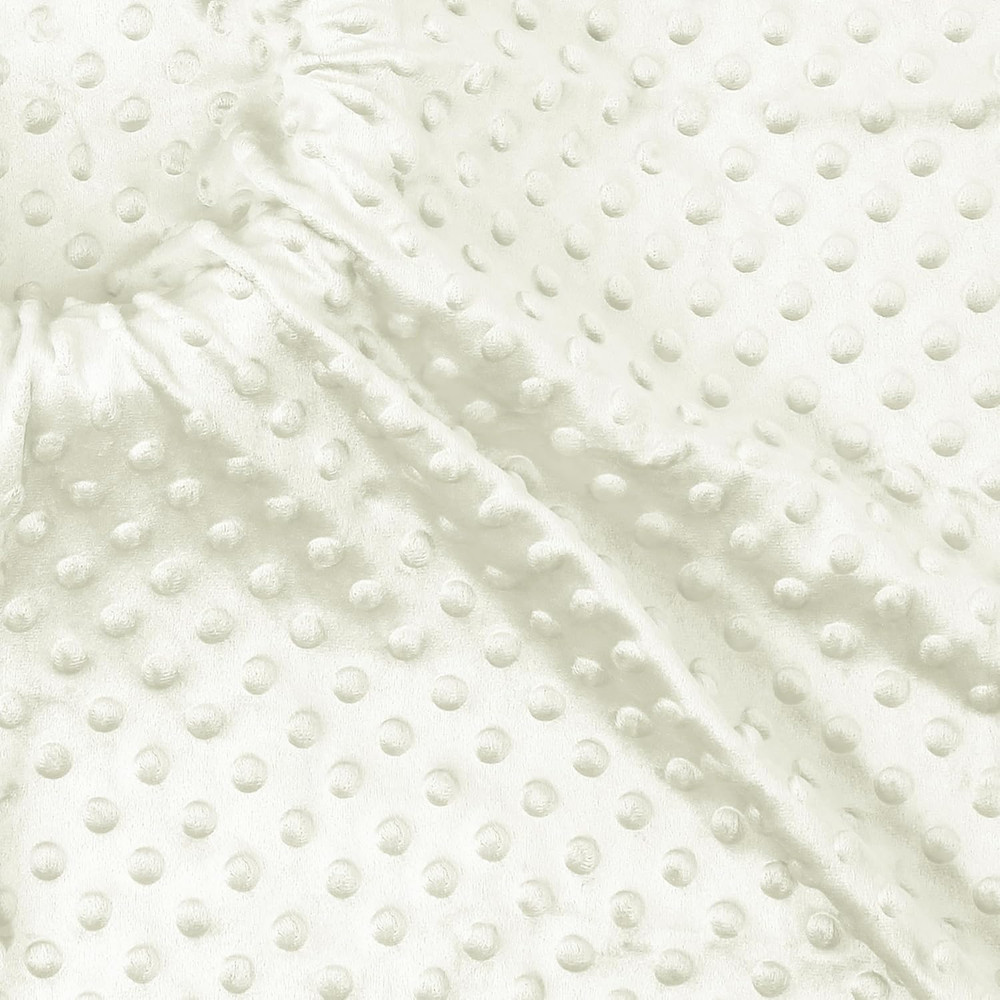 Minky Dot Fabric by the Yard, 1 Yard X 60 Inch Wide Soft Plush Fabric White Flee