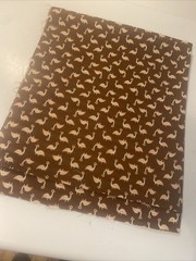Cotton/Cotton Blend J Manes Heavy Fabric Brown w/Birds MCM Feathers 30” x 68”