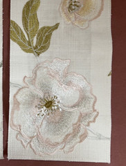 Embroidered Flower Floral Designer Fabric SampleLite Pale Pink /Blush