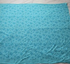 Blue Floral Embroidered Fabric Cotton? Stitched Daisy Flowers Spring 55×78 Boho