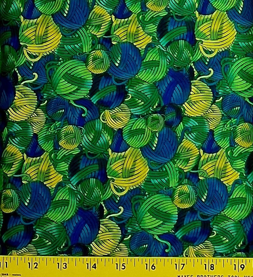 BTHY Possibilities Yarn Balls Packed Cotton Fabric By The Half Yard 1704