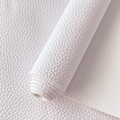 XHT Lychee Texture Vinyl Solid Color Faux 11.8 inches x 53 inches, White