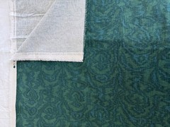 Vintage Garden Tour Waverly Green/Blue-Green “Maypole Moire” Fabric Remnants