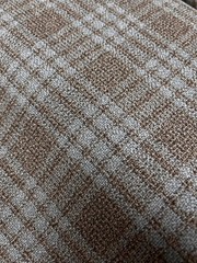 38 for 2 Yards 100% Real Wool Fabric, (Plaid Boucle) Camel and Green Color