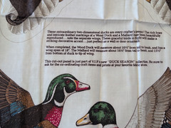 Vintage MALLARD & WOOD DUCK Cut and Sew FABRIC Panel Cranston Print Works Co