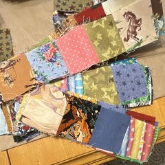 Cotton 2″ Fabric Squares Scrap Lot Multicolor Mixed Prints Patchwork Quilting