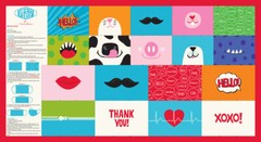 24″ X 44″ Panel Animals Faces Lips Face Masks Safety First Cotton Fabric D772.58