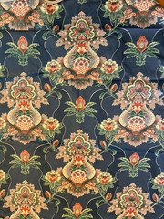 1981 FLORAL FABRIC 7 Yds 54″ W BLUE Large Format KRAVET Upholstery Maximalist