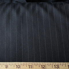 Midnight Black with Ivory Pinstripe Super 110s Italian Wool Suiting – Designer!