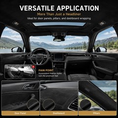 Car Headliner Faux Suede Fabric 19.7″×80″ for Interior Headliner Cards Door Dash
